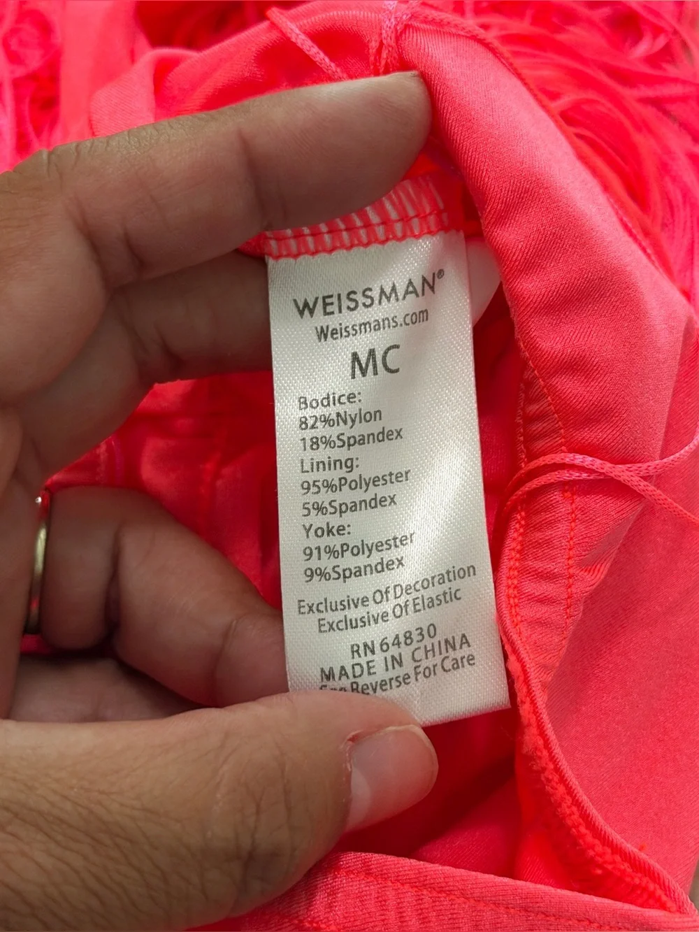 Weissman MEDIUM CHILD Call Me Fringed Dance Costume in Neon Tangerine 16736 NEW